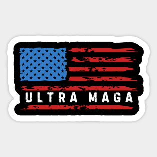 Ultra MAGA American Flag 2024 Republican Pro Trump Sticker